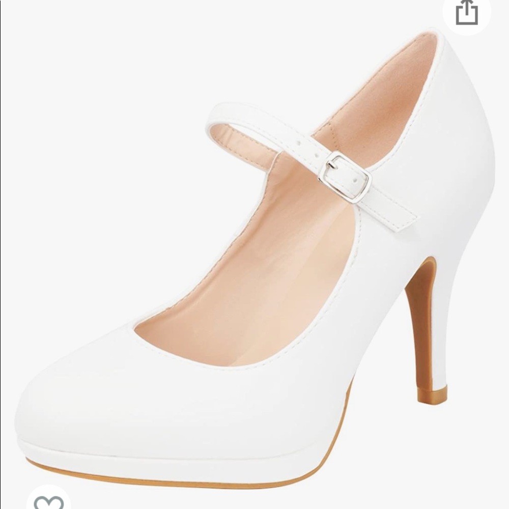 White Mary Jane heels! Size 8.5